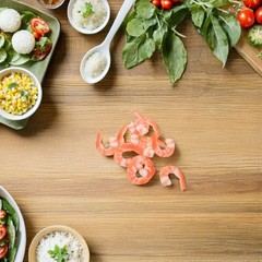 2 Count Realistic Food Model Decor Artificial Cooked Shrimp Fake
