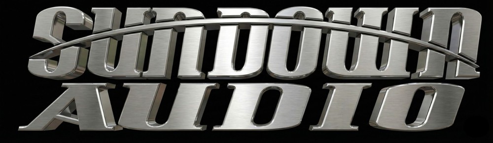 STAINLESS STEEL look Sundown Audio 9 inch wide automotive sound decal sticker