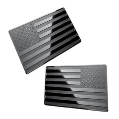 2Pcs Aluminum Car Truck Metal USA Flag Sticker American Decal Body Emble