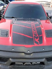 Compatible with Ram Rebel Vinyl graphics TATTERED Lines Hood & Bedsides Package