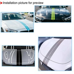 2x 3.54″ x 59″ Matte Red Car Hood DIY Vinyl Tape Racing Stripes Sticker Decals