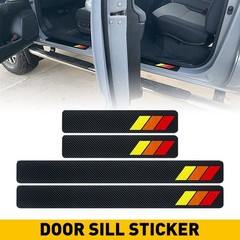 Car Auto Door Sill Stickers Decals Protector Classic Retro Style Tri-Color Dec D