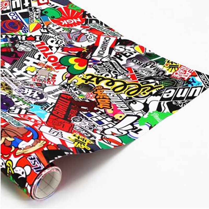 Panda Cartoon Hellaflush Graffiti Bomb Vinyl Wrap Sheet Decal Sticker 20″ X 60″