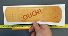 Bandage Style Ouch Bumper Sticker 3×10 Inch Vinyl Car Decal Funny