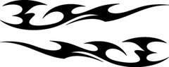 set of 2 Tribal Flame Vinyl Decals Truck, Motorcycle Tank, Car Decals A109