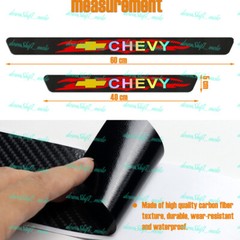 4PCS Carbon Car Door Scuff Sill Cover Panel Step Protector For Chevy Chevrolet