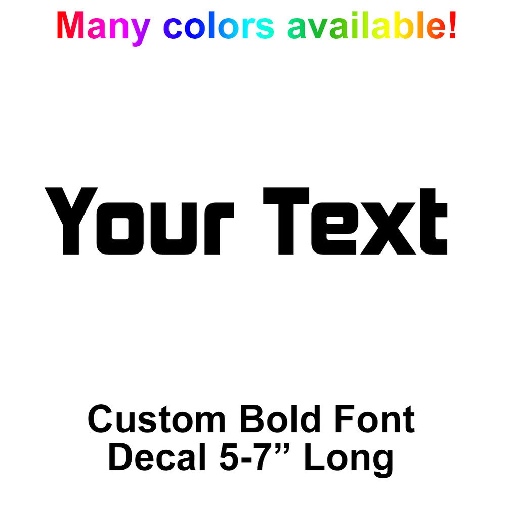 YOUR TEXT Vinyl Decal Sticker Car Window NAME Personalized Lettering Square Bold