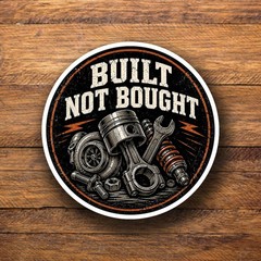 Built Not Bought Mechanic Gift Gearhead JDM Garage Car Vinyl Decal Sticker 425