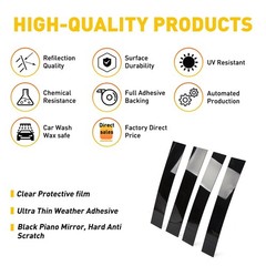 4/8x Gloss Black Pillar Post for Cadillac Escalade 07-14 Door Trim Piano Cover A