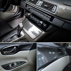 DIY Roll Black Car Accessories Carbon Vinyl Wrap fiber Stickers Decal Film Sheet