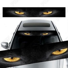 Car Front Rear Windshield Sticker Terror Animal Eyes Decor Sun Shade Decal 130cm