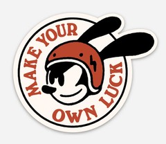 2PCS Oswald Make Your Own Luck Sticker – Tool Box Decal, Hard Hat Tumbler, 3″