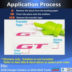 GT Emblem Overlay Decal Stickers (pair) – Dodge Charger GT