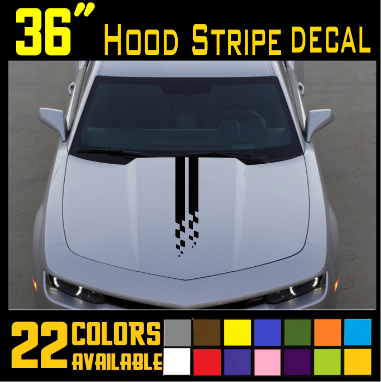 36″ Long Car Hood Decal Sticker Universal Auto Racing Body Stripe Vinyl [H1]