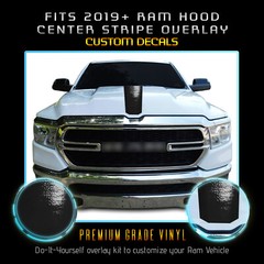 For 2019-2021 Ram 1500 Crew Cab Hood Center Stripe Accent Decal – Glossy Vinyl