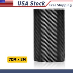Auto Accessories 7CM Fiber Carbon Vinyl Film Interior Car Wrap Stickers Black A