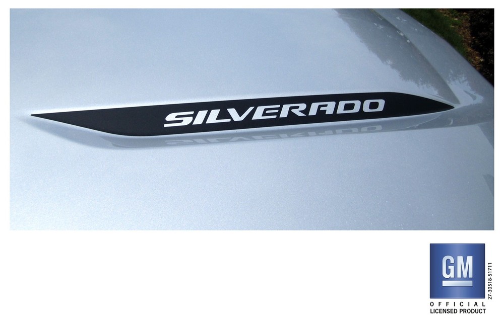 Chevy Silverado Matte Black Silverado Hood Decals 2019-2025 Set of 2 GM Licensed