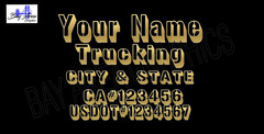 TRUCK DOOR COMMERCIAL DECALS CUSTOM TEXT OUTLINE /ONE COLOR OUTDOOR VINYL -X2