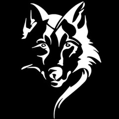 Dog Wolf Animal – 7″ & 5″ White Vinyl Decal Car Truck Windows Trailer Camper RV