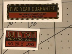 Wilton Vise 20-2 Decals Red Black On Gold For Baby Bullet Set 2
