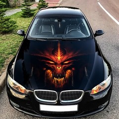 Death Car Hood Wrap Decal Vinyl Sticker Demon Full Color Graphic Fit Any Car S