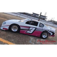 Red White & Blue Race Car Side Wrap Decals Late Model, Street Stock #61