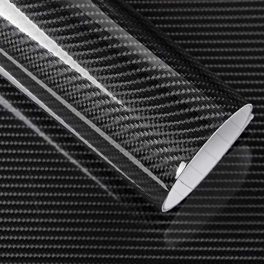 High Gloss Glossy Vinyl Film Wrap Sticker 12IN DIY Carbon Fiber Auto Accessories