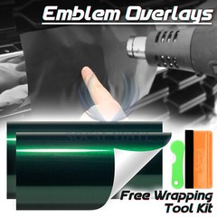 PET Super Gloss Metallic Vinyl Wrap For Chevy Bowtie Emblem Overlay Sheet Decal