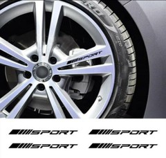 4pc Pack Wheels Rims Sport Racing Decal Stripes Stickers Emblem for Race Car SUV