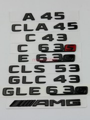 Matte black S63L AMG V8 BITURBO 4 MATIC Trunk Emblem Badge Sticker For Mercedes