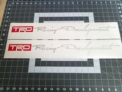 Pair TRD Racing Development Signature Script Decal Vinyl Stickers for Toyota Car