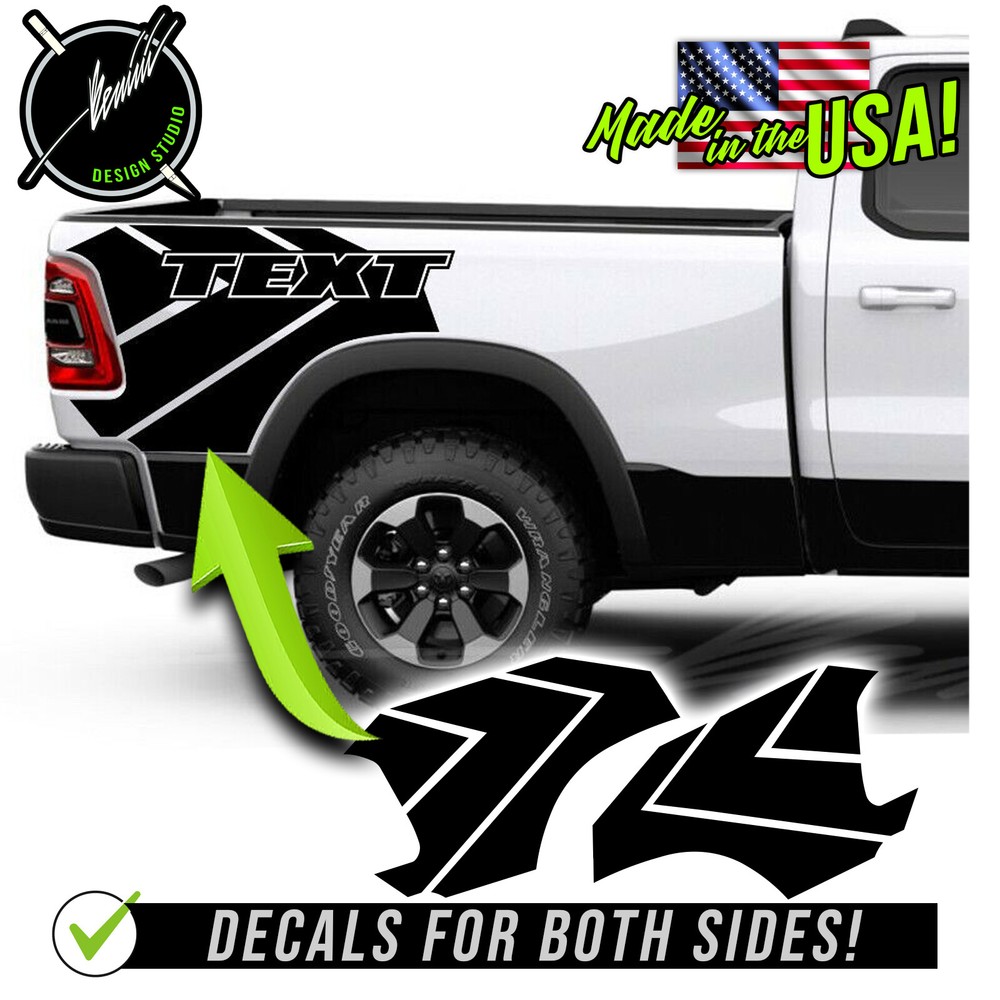 Bedside Stripe Graphics Decal Kit 1 Fits 2009 2019 2021 Ram 1500 2500 Rebel TRX