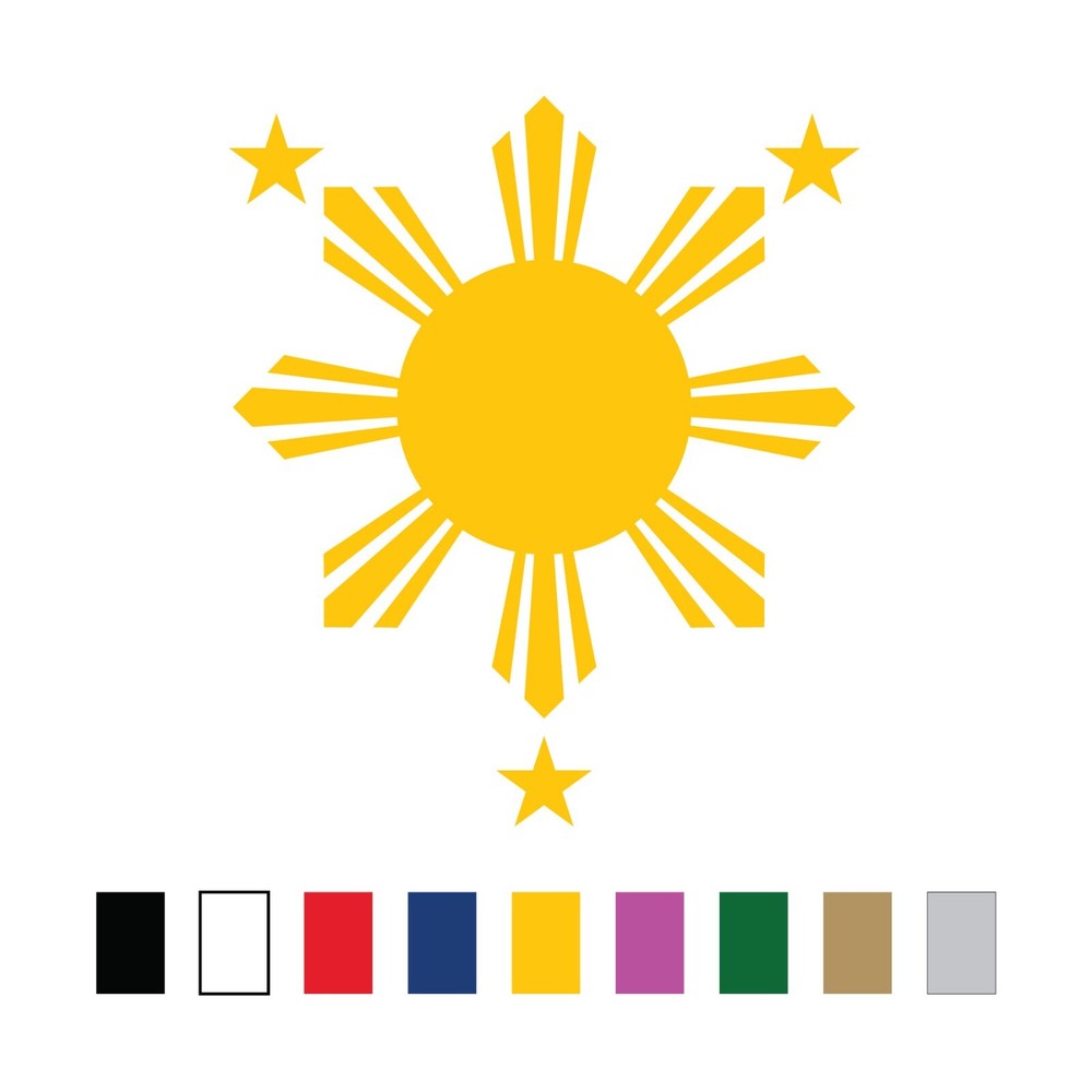 Philippine Sun and Stars of the Filipino Flag | Decal Vinyl Sticker