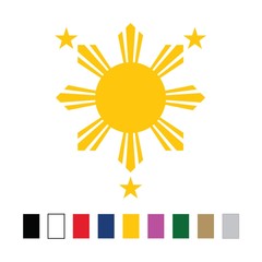 Philippine Sun and Stars of the Filipino Flag | Decal Vinyl Sticker