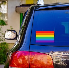 Rectangle RAINBOW STICKER FLAG LGBT Gay Free Love Pride CAR TRUCK WINDOW DECAL