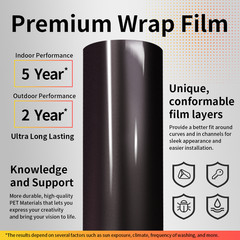 Genuine Gloss Black Vinyl Wrap Car Auto Sticker PET Film Decal Bubble Free Sheet