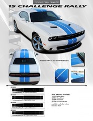 Rally Racing Stripes Hood Vinyl Graphics Decals for 2015-2023 Dodge Challenger