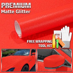 Matte Glitter Red Frosted Sparkle Sticker Decal Sheet Car Vinyl Wrap Film DIY