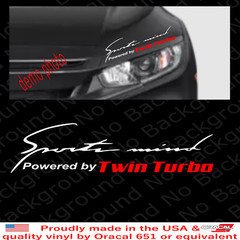 Racing Sports Mind Powered by Custom Your Free Text Car Eyelid Headlight Decal