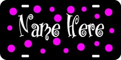 CUSTOM NAME Car Tag with Polka Dots License Plate Curlz Personalized customized