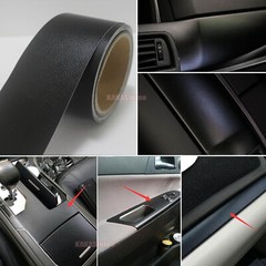 12″ W 3D Black Matte Leather Textured Vinyl Sticker Car Interior Wrap Strips AX