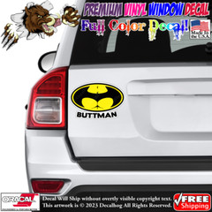 Buttman Batman Parody Funny Full Color Car Truck Window Vinyl Decal Sticker.