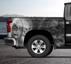 Mist Sexy Woman Grey Truck Wrap Vinyl Bed Side Graphic Decal Tailgate DS PS USA