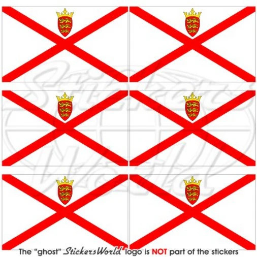 JERSEY Flag, Channel Islands England 40mm (1.6″) Vinyl Stickers Decals x6