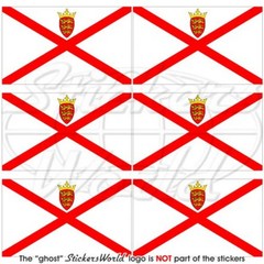 JERSEY Flag, Channel Islands England 40mm (1.6″) Vinyl Stickers Decals x6