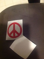 BOGO! Peace Sign 3″ Outdoor Vinyl Sticker. Free Ship. Black, Red, Green. Decal.
