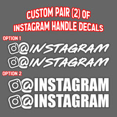 (2) Custom Personalized INSTAGRAM @ Handle Username (PAIR) Vinyl Decal Sticker