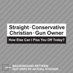 Straight Conservative Christian Gun Owner Sticker Decal Vinyl