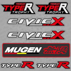 For Honda Civic Type R Mugen Car Sticker 3D Decal Stripe Logo Decoration Sport