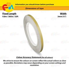 MATTE GOLD 1/8″ 3mm PIN STRIPE Car Model Streamline TAPE Decal Vinyl Sticker